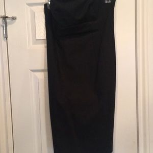 Express Black Strapless Midi Dress